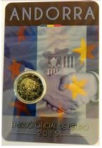 2 euros commémorative Andorre 2015 accords douaniers