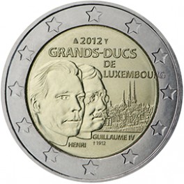 2 euro Luxembourg 2012 commémorative Grand-duc Guillaume IV