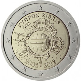 2 euro Chypre 2012 commémorative "10 ans de l'euro"