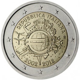 2 euro Italie 2012 commémorative "10 ans de l'euro"