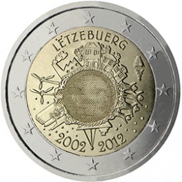 2 euro Luxembourg 2012 commémorative "10 ans de l'euro"