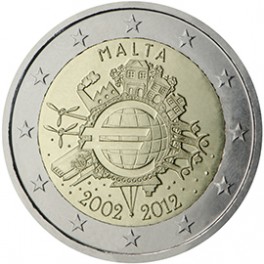 2 euro Malte 2012 commémorative "10 ans de l'euro"