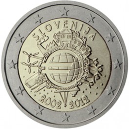 2 euro Slovénie 2012 commémorative "10 ans de l'euro"