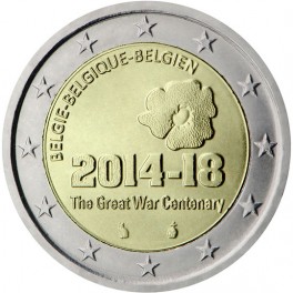 2 euro Belgique 2014 commémorative guerre mondiale