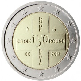 2 euro Belgique 2014 commémorative croix rouge
