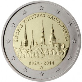 2 euro Lettonie 2014 commémorative Riga