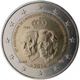 2 euro Luxembourg 2014 commémorative trône