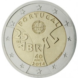 2 euro Portugal 2014 commémorative oeillets