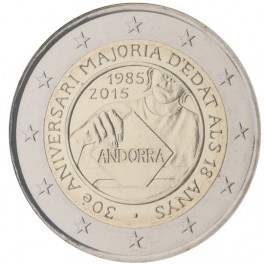 2 euro Andorre 2015 commémorative majorité