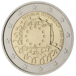 2 euro Autriche 2015 commémorative drapeau