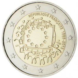 2 euro France 2015 commémorative drapeau