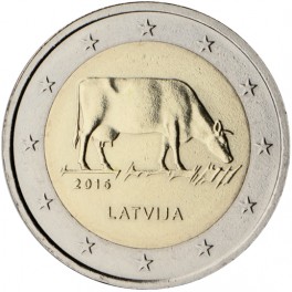 2 euro Lettonie 2016 commémorative vache