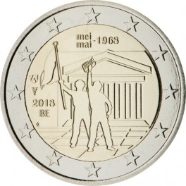 2 euro Belgique 2018 commémorative Mai 68