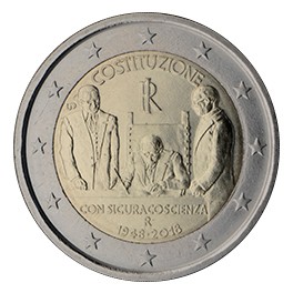 2 euro Italie 2018 commémorative constitution