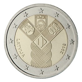 2 euro Lettonie 2018 commémorative états baltes