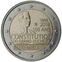 2 euro Luxembourg 2018 commémorative constitution