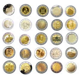 Lot des 25 pièces de 2 euro commémoratives 2017